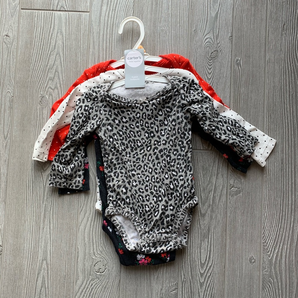 Carter’s 4-pack Girls’ Long Sleeve Bodysuits